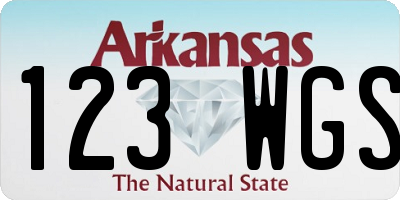 AR license plate 123WGS