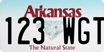 AR license plate 123WGT
