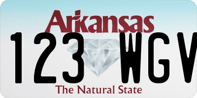 AR license plate 123WGV