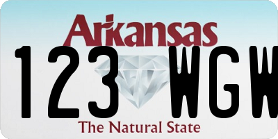 AR license plate 123WGW