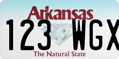 AR license plate 123WGX