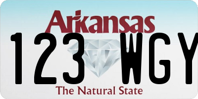 AR license plate 123WGY