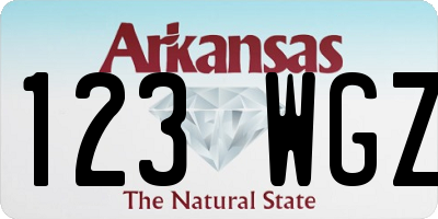 AR license plate 123WGZ