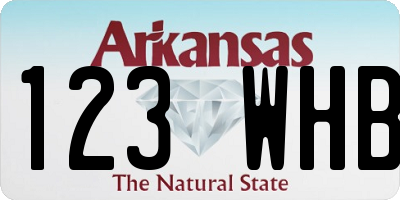 AR license plate 123WHB