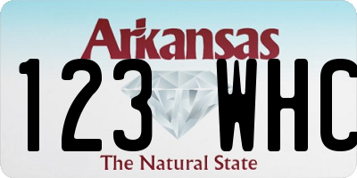 AR license plate 123WHC