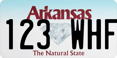 AR license plate 123WHF