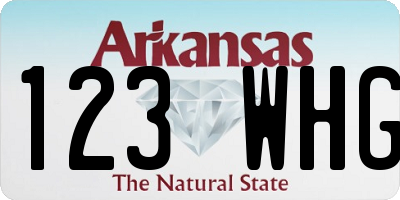 AR license plate 123WHG