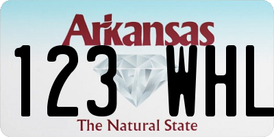 AR license plate 123WHL