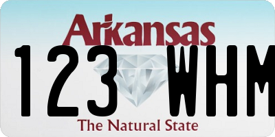 AR license plate 123WHM