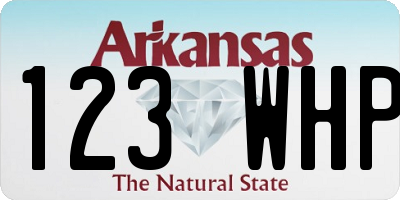 AR license plate 123WHP