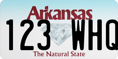 AR license plate 123WHQ