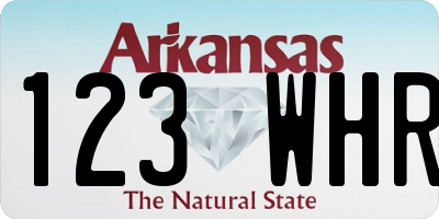 AR license plate 123WHR