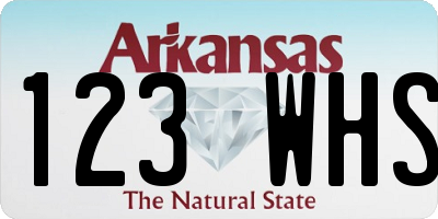 AR license plate 123WHS