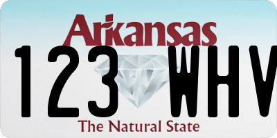 AR license plate 123WHV