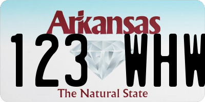 AR license plate 123WHW