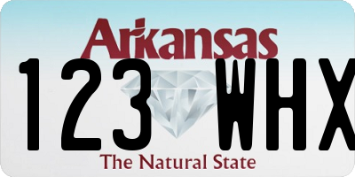 AR license plate 123WHX