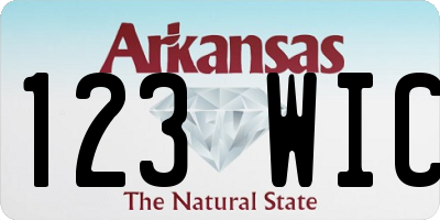 AR license plate 123WIC