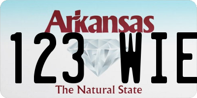 AR license plate 123WIE