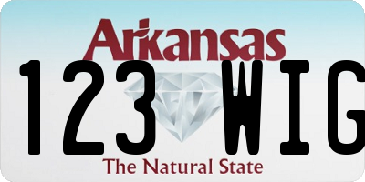 AR license plate 123WIG