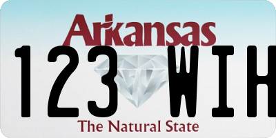 AR license plate 123WIH
