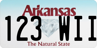 AR license plate 123WII