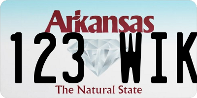 AR license plate 123WIK