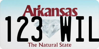 AR license plate 123WIL
