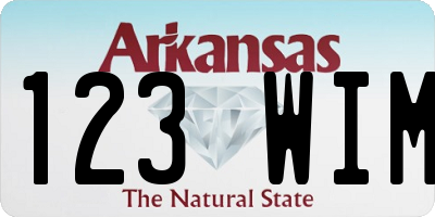 AR license plate 123WIM