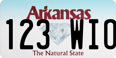 AR license plate 123WIO