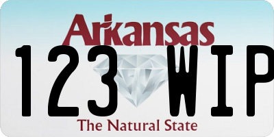 AR license plate 123WIP