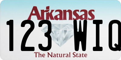 AR license plate 123WIQ