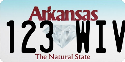AR license plate 123WIV