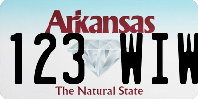 AR license plate 123WIW