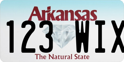 AR license plate 123WIX