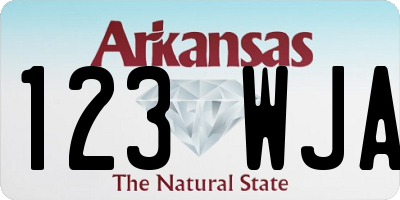 AR license plate 123WJA