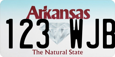 AR license plate 123WJB