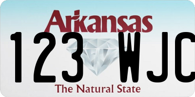 AR license plate 123WJC