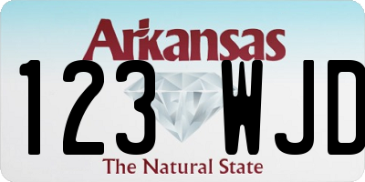 AR license plate 123WJD