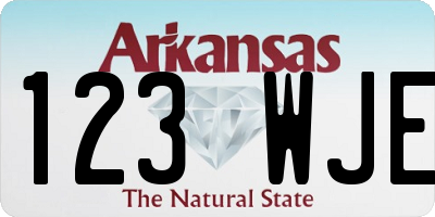 AR license plate 123WJE