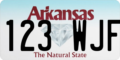 AR license plate 123WJF