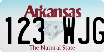AR license plate 123WJG