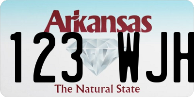 AR license plate 123WJH