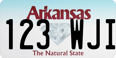 AR license plate 123WJI