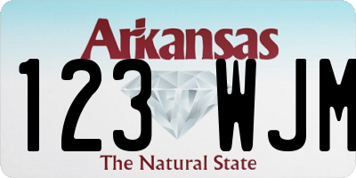 AR license plate 123WJM