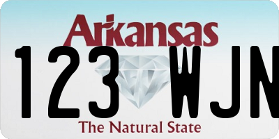 AR license plate 123WJN