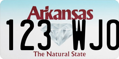 AR license plate 123WJO