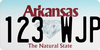 AR license plate 123WJP