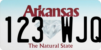 AR license plate 123WJQ