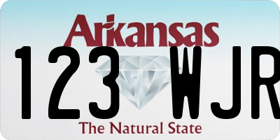 AR license plate 123WJR