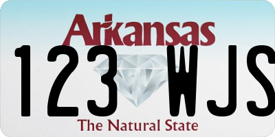 AR license plate 123WJS